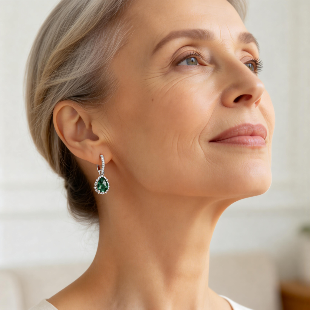 moss stone Studs water droplets