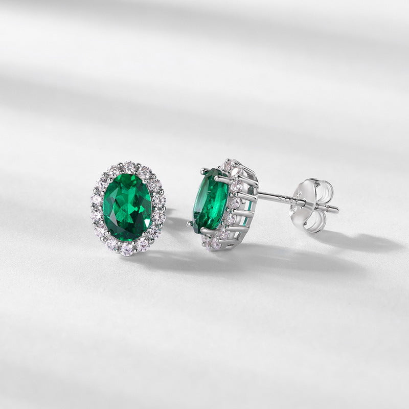 Emerald Studs oval