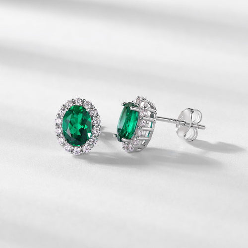 Emerald Studs oval