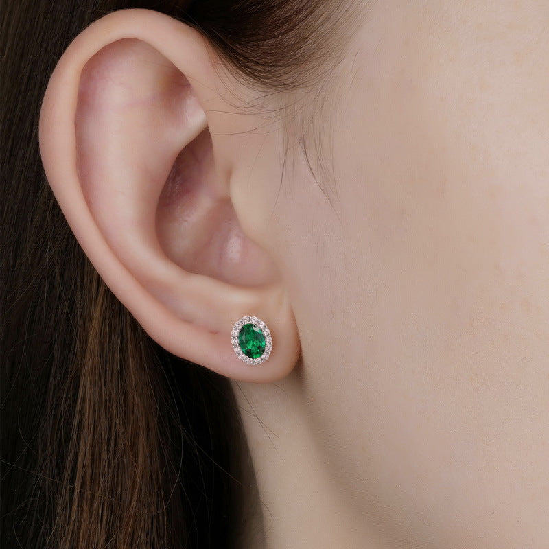 Emerald Studs oval