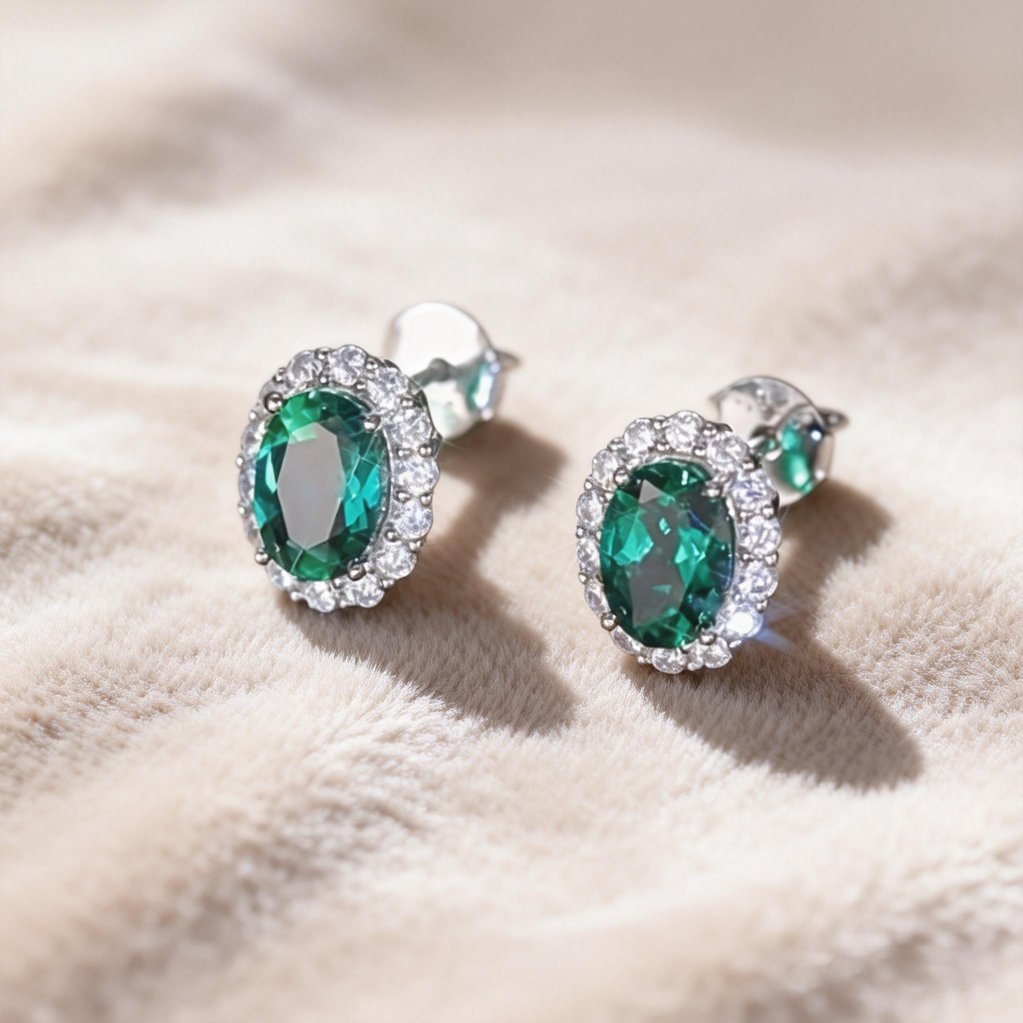 Emerald Studs oval