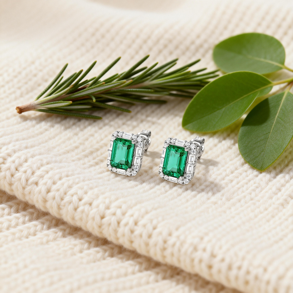 Emerald Studs large