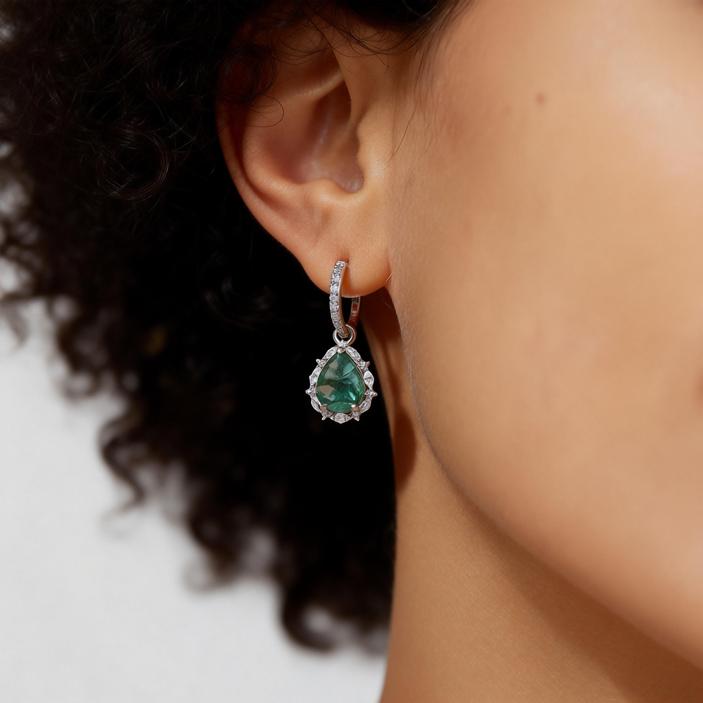 moss stone Studs water droplets